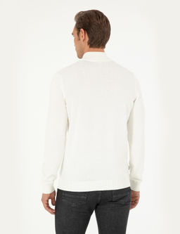 Ekru Slim Fit Yar_m Bal_k__ Yaka Basic Triko Kazak - Pierre cardin фото 5