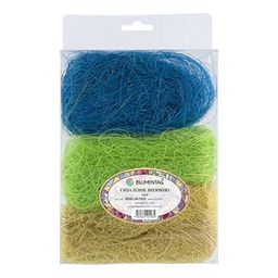 Blumentag BMG-30 MIX Сизалевое волокно 30 г  3 г 10 Св. желтый/св.зеленый/синий