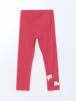 Bisiklet Yaka Bask?l? K?z ?ocuk Tayt 2li