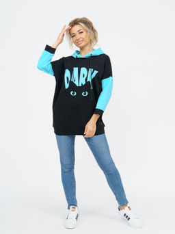 806 Худи "черный/бирюза"