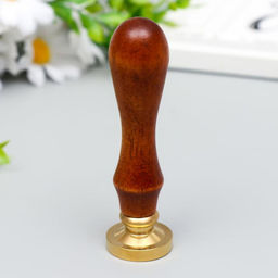 Печать для сургуча с деревянной ручкой «Корона с буквой K», 9×2.5×2.5 см