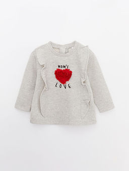 Bisiklet Yaka Uzun Kollu Nak?? Detay K?z Bebek Sweatshirt ve Tayt 2li Tak?m - Waikiki фото 2