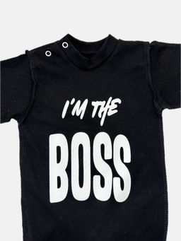 Комбинезон интерлок-пенье с варежкой, цвет черный, im the boss - Мамин малыш фото 4
