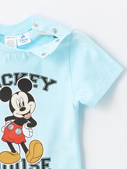 Bisiklet Yaka K?sa Kollu Mickey Mouse Bask?l? Erkek Bebek Ti??rt ve ?ort 2li Tak?m - Waikiki фото 6