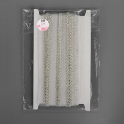 Тесьма декоративная с бисером, 35 мм, 4.5±0.5 м, белая