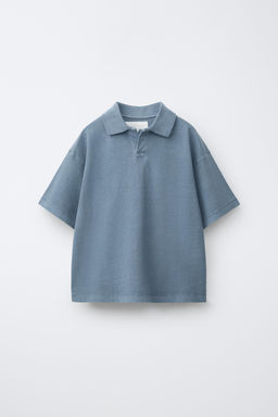POLO EFECTO LAVADO / Azul