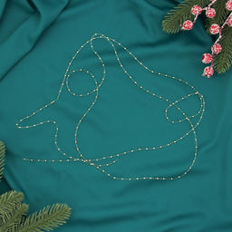 Цена за 4 шт. Бусы на ёлку Бусины - мини нити, 2 м, d=2 мм, золотистый