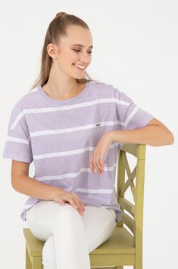 U. S. Polo Assn Женская сиреневая футболка с круглым вырезом - U.s. polo assn фото 4