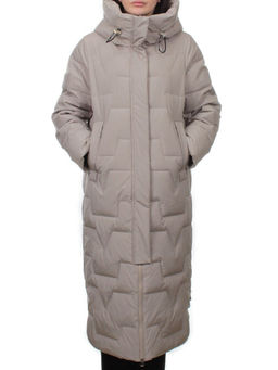 H268 GRAY BEIGE Пальто зимнее женское (170 гр. холлофайбер)