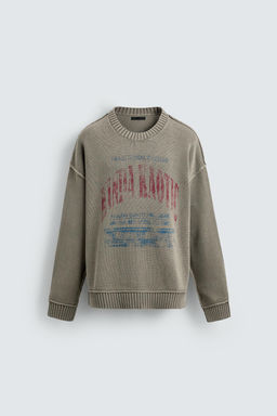 WASHED PRINT SWEATER