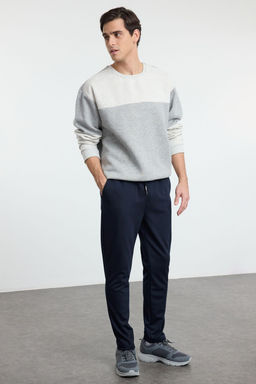 TRENDYOL MAN Ac?k Lacivert Jogger Fit Beli Bagc?kl? Dokulu Kumas Pantolon TMNSS24PL00027 - Trendyolmilla фото 4