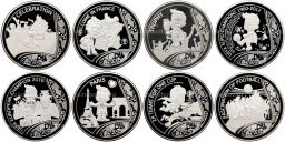 Набор из 8 медалей 2016 года Франция Чемпионат Европы по футболу UEFA EURO 2016