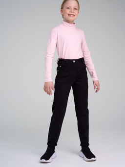 22327127 Брюки текстильные для девочек (regular fit), Черный