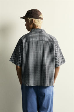 CAMISA RELAXED FIT JACQUARD CUADROS / Azul - Zara фото 3