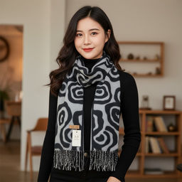 Мягкий палантин из кашемира мультицвет