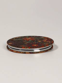 Зеркало складное «Орнамент», d=7.2 см, с увеличением х2, оранжевое