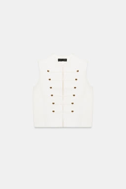 TOP CHALECO BOTONES / Blanco