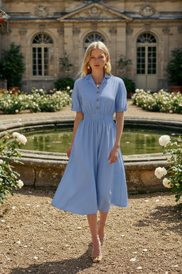 TRENDYOLMILLA Turuncu A Kesim Gomlek Yaka Gipeli Midi Dokuma Elbise TWOSS21EL1023  фото 28