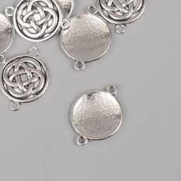 Цена за 8 шт. Коннектор для творчества металл 2 ушка Цветок жизни, 2.61.9 см - Арт узор фото 2