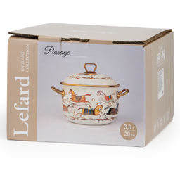 КАСТРЮЛЯ LEFARD ЭМАЛИРОВАННАЯ С КРЫШКОЙ, СЕРИЯ PASSAGE, 3,8Л, ДИА.20СМ ПОДХОДИТ ДЛЯ ИНДУК.ПЛИТ  фото 2