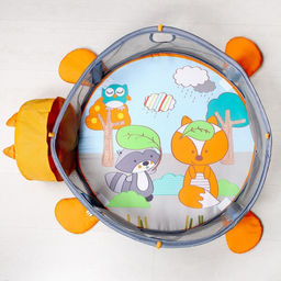 Развивающий коврик - манеж Крошка Я «Лиса», 3 в 1, 68×68 см, 30 цветных шариков, 5 игрушек