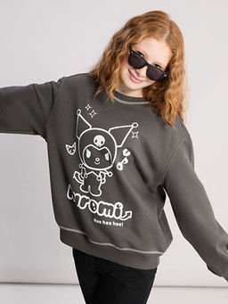 Bisiklet Yaka Kuromi Bask?l? K?z ?ocuk Sweatshirt