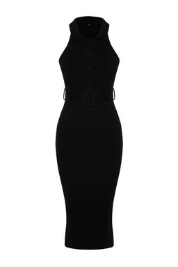 TRENDYOLMILLA Mavi Midi Triko Kemer Detayl? Elbise TWOSS22EL1031  фото 38