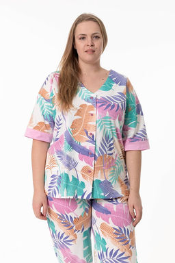 Пижама рубашка и брюки М325384рм розовый/ментол - Елена фото 4