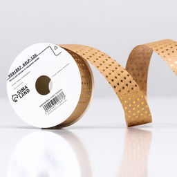 Лента для декора и подарков крафт с тиснением Звезды 2см х 5 м