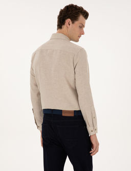 Bej Slim Fit Uzun Kollu G_mlek - Pierre cardin фото 5