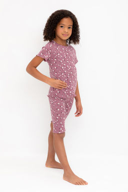 К 1632/темная орхидея,цветочный танец пижама дет