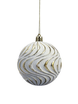 Ёлочные шары новогодние Вестон, набор 6 шт., d=8 см, винтаж, бело-золотой - Simaland фото 5