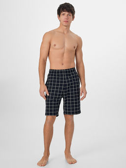 Шорты мужские домашние черные в клетку