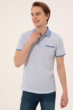 Мужская темно-синяя футболка с воротником поло