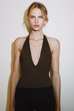 BODY CUELLO HALTER / Marr?n oscuro - Zara фото 2