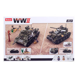 Конструктор Армия ВОВ Sluban «Боевой танк», 2 варианта сборки, 687 деталей