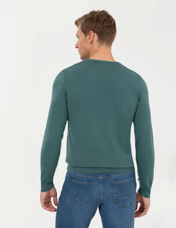 Ye_il Slim Fit Bisiklet Yaka Basic Triko Kazak - Pierre cardin фото 5