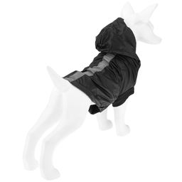 Пэт тойс (Pet toys) Одежда для собаки Плащ с капюшоном, на липучке, светоотражающая полоска, р-р M, длина спинки 26см/обхват груди 42см/обхват шеи 30см, цвет-черный, плащевка (Китай) - Домашняя мода фото 3