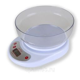 Весы кухонные электронные, круглая чаша до 5кг (MАХ-1811А)