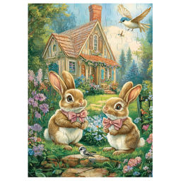 ФРЕЯ Пазл 80 элемент. PZL-80/12 Домик для зайчат