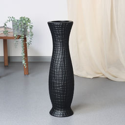 Ваза для цветов напольная «Уилбур», 57×15 см, керамика, чёрная