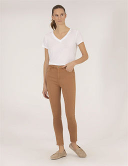 Kahverengi Skinny Fit Kanvas Pantolon