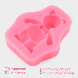Молд Доляна Мишка, силикон, 8?6.5 см, розовый  фото 2