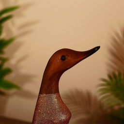 Сувенир «Утка на диско в золотом», 27 см, дерево