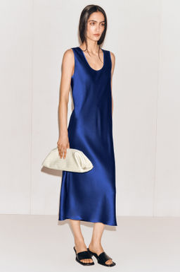 VESTIDO MIDI SATINADO CON CUELLO REDONDO - H&m фото 4