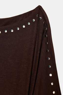 CAMISETA TACHAS MANGA LARGA / Marr?n oscuro - Zara фото 7