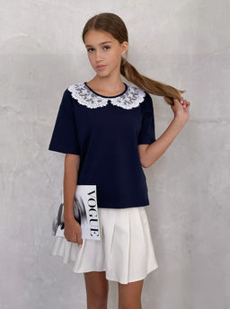 CRB wear / CWJG 63916-41 Джемпер для девочки,темно-синий/Ex.Cherubino