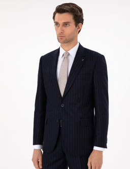 Темно-синий приталенный костюм - Cacharel фото 3