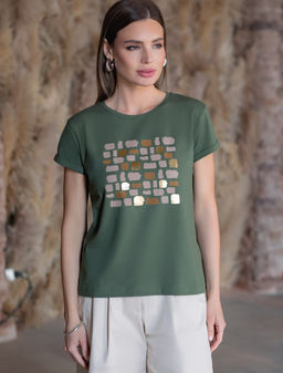 VILATTE / Футболка из премиального хлопка с авторским принтом  фото 6