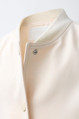 CROPPED BOMBER JACKET WITH SHOULDER PADS - Zara фото 5